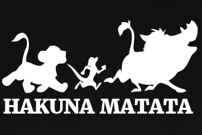 וויילס. Hakuna Matata Lion King Mancal מדבקה מדבקה לבנה למכוניות | משאיות | טנדרים | רכבי שטח | קירות | Windows
